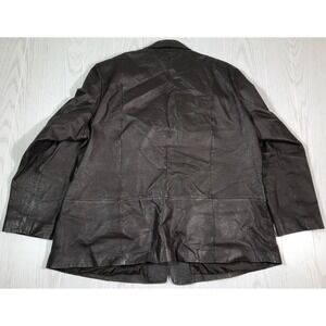 Vintage Plus Size Leather Jacket Women 22W Chadwick's Brown Button Up Lined 90s
